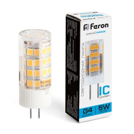 LED LED Feron, G4, 5 W, 175-265 V, daylight