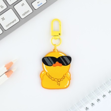 Acrylic "duck" keychain with carbine, 5 x 3.9 cm-1