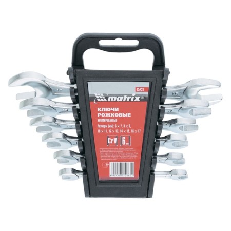 A set of keys of the Matrix, 6 x 17 mm, 6 pcs., CRV, chrome