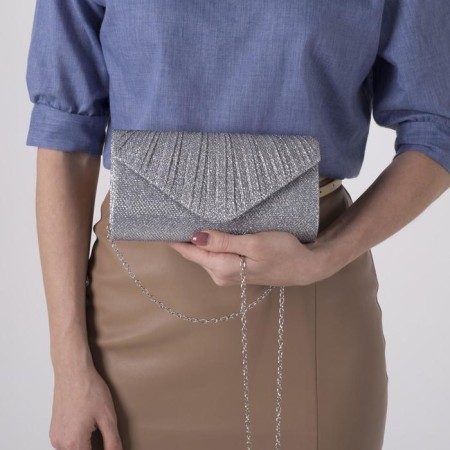 Female clutch, valve department, long chain, silver color-3