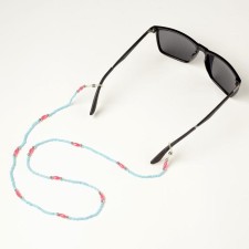 A chain for glasses, a lace on the neck is 75 cm, white with blue