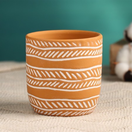 Kashpo "Patterns" orange, 8.5x8cm-1