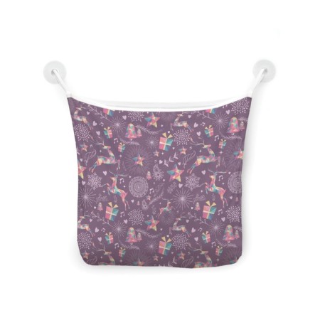Organizer in a bath on suction cups "New Year's deer", for storing toys and trifles, size 33x39 cm-2
