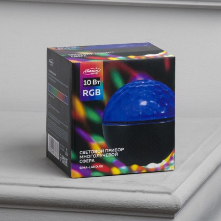 Light device "Sphere" 12 cm, speaker, remote control, glow RGB, 5 V-11