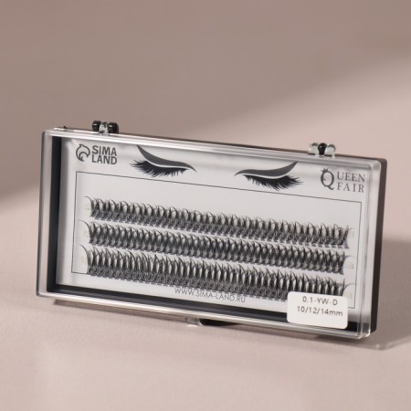 A set of overhead eyelashes "Lastochkin tail", bundles, 10, 12, 14 mm, thickness 0.1 mm, bend D, 12 D-2