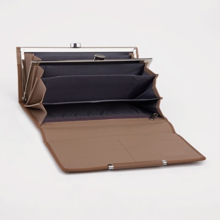 Women's wallet on magnets, brown color-2