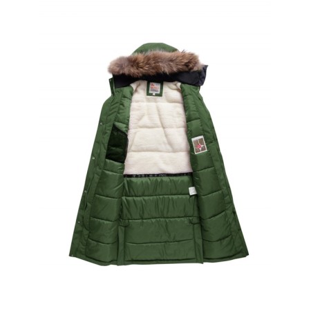 Winter park for a girl, height 170 cm, dark green color-2