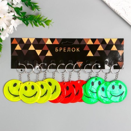 Browler Plastic reflective "Smiley" 5.5x5 cm mix-4
