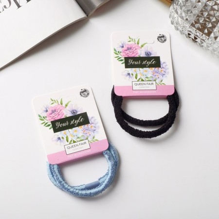 Hair elastic band "Sport" (set 2 pcs) terry stripes, mix-1
