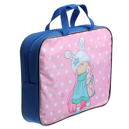 Folder with handles Textile A4, 350 x 270 x 70 mm, calligrata "Girl"-1