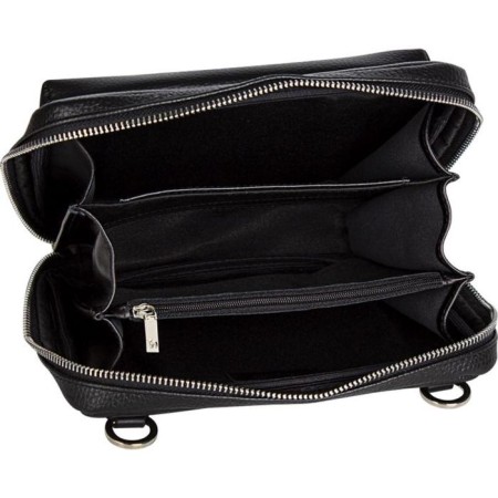 Cross-Bodi bag with Mumi zipper, external pocket, black color-2