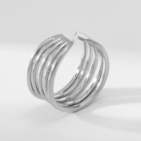 Ring Metal "Trend" three stripes, mini, silver color, dimensionless-2