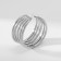Ring Metal "Trend" three stripes, mini, silver color, dimensionless
