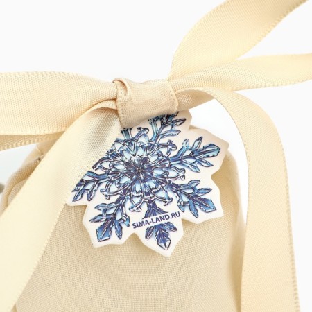 Snowflake's cotton bag, 7 x 9 cm, New Year-2