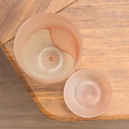 Flower pot with the pallet "Harmony", brown 2 l-3