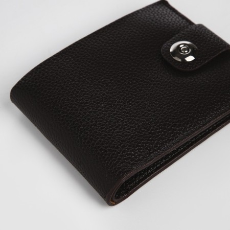 Male purse for magnet, department for bills, cards, coins, brown color-2