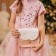 Baby bag on fasting, white/pink color