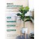 Ficus in a cement pot with a stand of MDF, 140 × 140 × 690 mm, green / white / beige color