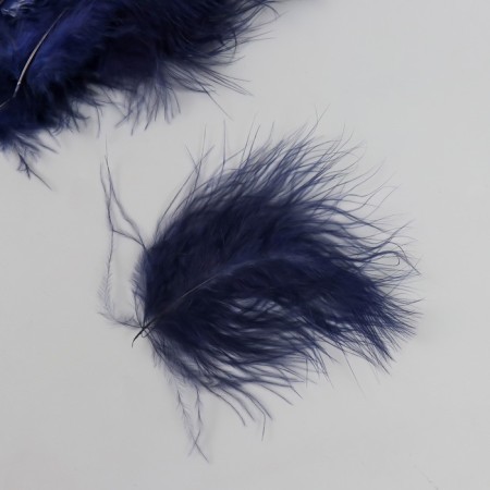 Pen of decorative goose downy "dark blue" set 40 pcs h = 10-15 cm-2