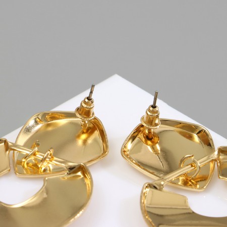 Earrings Metal "Geometry" disk, color gold-2
