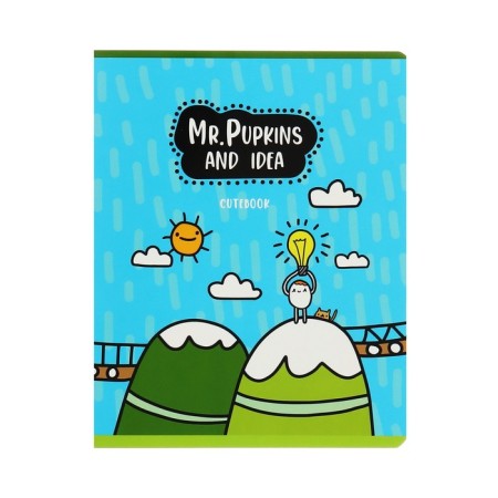 Notebook 48 sheets in the Meshu Mr. Pupkins, cover coated cardboard, twin-lak + selective UV-lak, OFSET block, mix-2