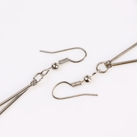 Earrings hanging "rustle" crosses, color mix, 8.5 cm-6
