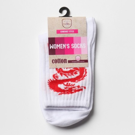 Socks "Red Dragon", white color, size 29-2