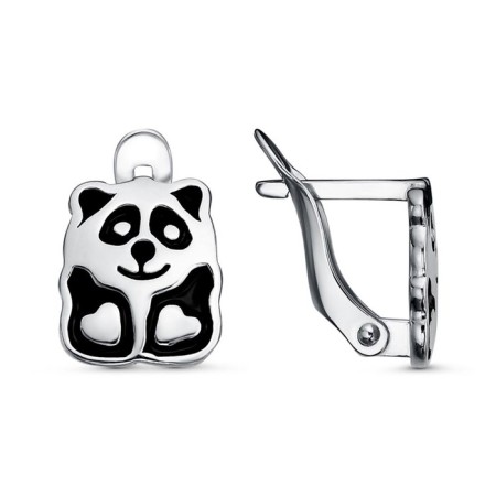 Earrings Children's "Panda" Paws-Bades, echoing with oxidation