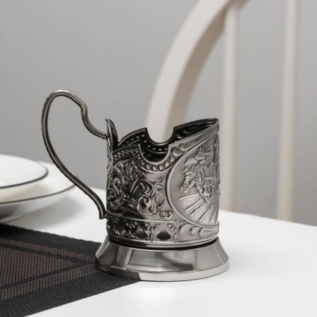 The cup holder "Troika", D = 72mm, nickel, with blackening-1