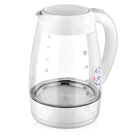 Electric kettle Brayer 1024BR-BK, glass, 2 l, 2200 watts, white-7