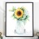 Decorative hooks 2 hooks "Sunflower in a glass jar" 19x24 cm