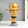 Souvenir Polystone Stand "Cosmonaut on Asteroid" Golden 29x17x22.5 cm