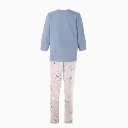 Homemade female set (fufaika/pants), blue color, size 54-3