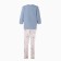 Homemade female set (fufaika/pants), blue color, size 54