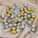 Set of balls plastic D-3 cm, 56 pcs "Triangle" gold silver