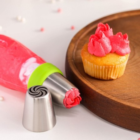 Konfinett confectionery nozzle "Whirlwind", d = 3.7 cm, output d = 2 cm, stainless steel-1