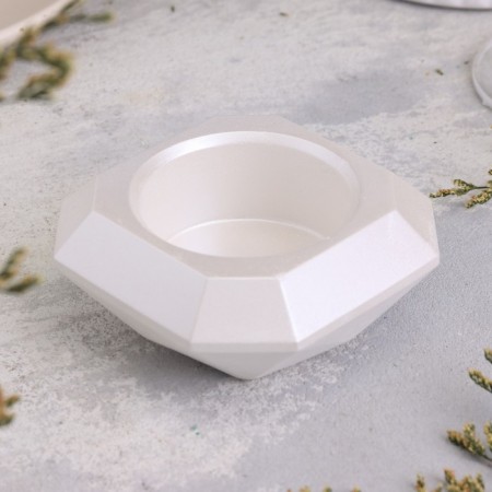 Square Square from gypsum with mowed corners is small, 9x3.5cm, white mother of pearl-1