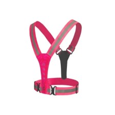 A signal vest, reflecting with an adjustable size, pink, LED signal, 4 modes