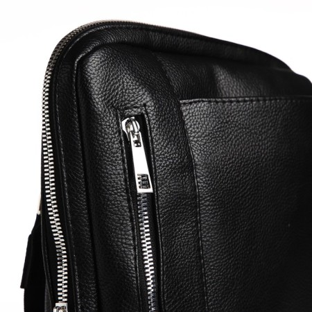 Male bag over the shoulder, Textura, artificial leather, black color-4