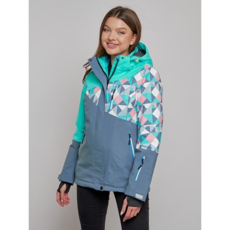 Ski jacket female, size 48, turquoise color-9