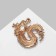 Brooch "Dragon" Bright, brown-green color in gold