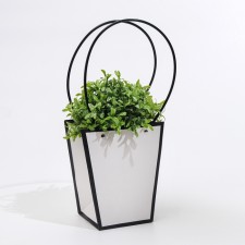 Bag for flowers is white moisture -resistant, 17x17 - 11.5x11.5 - 20 cm, 1 pcs