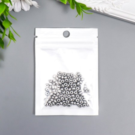 Glass beads 6/0 "metallic. Silver" 10 g-2