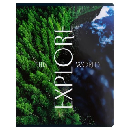 Notebook of 48 sheets in a cage on an Explore paper clip, cover coated cardboard, glossy lamination, mix-4