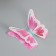 Magnet Plastic glows in the dark "pink butterflies" double wings set 12 pcs