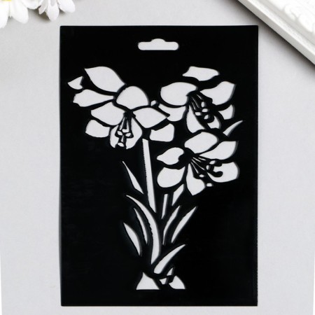 Plastic stencil "Bouquet" 15x10cm