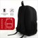 School backpack, 2 lightning departments, 3 pockets, black/red color