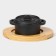 Cast iron pan on the Volcano stand, 13 × 10 × 7.5 cm, black color