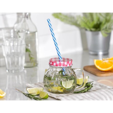Glass can with a lid and pipe "Pumpkin", 400 ml, 12.5 × 10 cm, color mix-4