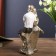 Polystone souvenir "In love pair on a brick hedge" 22x14.5x8 cm